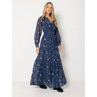 Long Tall Sally Floral Georgette Maxi Dress - Blue