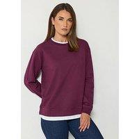 Long Tall Sally Layered Loopback T-Shirt - Red