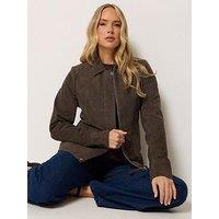 Long Tall Sally Lts Premium Tall Suede Jacket - Brown