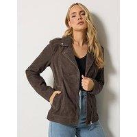 Long Tall Sally Lts Premium Tall Suede Jacket - Brown