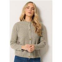 Long Tall Sally Button Thru Cardigan - Cream