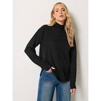 Long Tall Sally Turtle Neck Jumper - Black