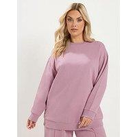 Yours Curve Crew Neck Sweatshirt - Pink
