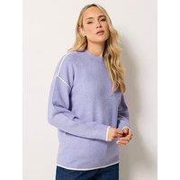 Long Tall Sally Lts Tall Tipped Detail Knit Jumper - Purple