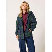 Pixiegirl Womens Petite Brushed Check Drawcord Parka - Blue