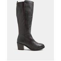 Yours Wide Fit Real Leather Knee High Boots - Brown
