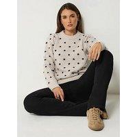 Long Tall Sally Premium Spot Knit Jumper - Cream