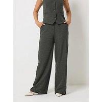 Long Tall Sally Wide Leg Tailored Trouser 34" - Grey