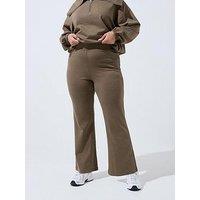 Yours Curve Slim Flare Jogger - Brown