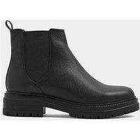 Yours Wide Fit Almond Toe Buckle Chelsea Boots - Black