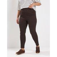 Yours Womens Curve Grace High Rise Skinny Jegging - Brown