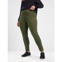 Yours Womens Curve Elasticated Waist Stretch Skinny Jeggings - Green