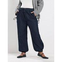 Yours Curve Balloon Leg Jean - Blue