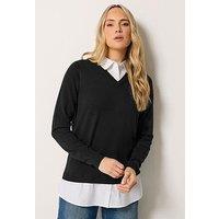 Long Tall Sally Lts Tall 2-In-1 Shirt Jumper - Black