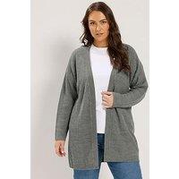 Yours Curve Knitted Cardigan - Grey