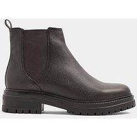 Yours Wide Fit Almond Toe Buckle Chelsea Boots - Brown