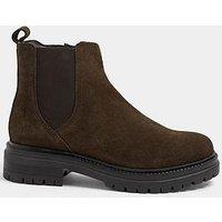 Yours Wide Fit Suede Chelsea Boots - Brown