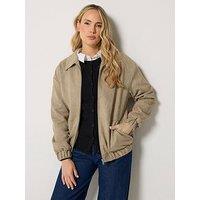 Long Tall Sally Natural Collar Suedette Jacket - Cream