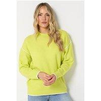 Long Tall Sally Women'S Tall Tipped Detail Jumper - Lime Green