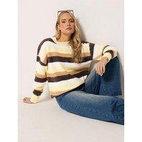 Long Tall Sally Stripe Fluffy Jumper - Yellow