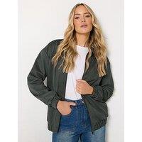 Long Tall Sally Charcoal Collar Suedette Jacket - Grey