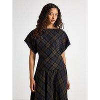 Lindex Women'S Moa Short Sleeve Checked Blouse - Brown