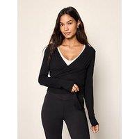 Lindex Women'S Janni Long-Sleeved Wrap Top - Black