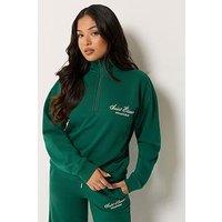 Pixiegirl Petite Quarter Zip Sweatshirt - Green
