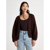 Lindex Lindex Womens Vanessa Fluffy Balloon Sleeve Cardigan - Brown