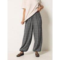 Pixiegirl Petite Balloon Crinkle Wide Leg Trouser - Grey