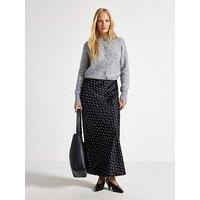 Lindex Women'S Mary Polka Dot Satin Skirt - Black