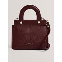 Ted Baker Pebbled Leather Grab Handle Small Tote Bag - Red
