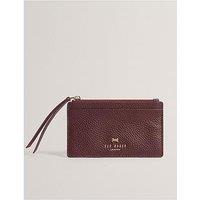 Ted Baker Pebbled Leather Zip Card Holder - Red