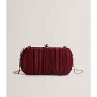 Ted Baker Pleated Satin Hard Clutch Bag - Red