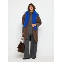 Lindex Womens Emily Longline Funnel Neck Zip Coat - Brown