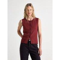 Lindex Women'S Knitted Button-Front Vest - Red