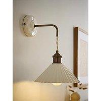 Valuelights Burford Ceramic Ribbed Adjustable Wall Light