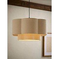 Valuelights Nora Natural 2 Tier Linen Scallop Shade