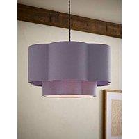 Valuelights Nora Lilac 2 Tier Linen Scallop Shade