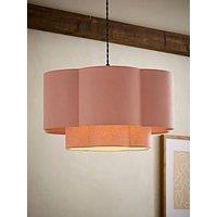 Valuelights Nora Pink 2 Tier Linen Scallop Shade