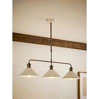 Valuelights Burford Ceramic Ribbed 3 Drop Diner Bar Ceiling Light
