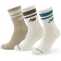 New Balance Womens Stripe Midcalf 3 Pack Socks - Neutral