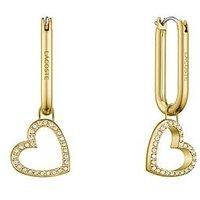 Lacoste Elyse Gold Hoops With Crystal Set Hearts