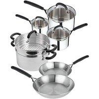 Prestige Made To Last Stainless Steel 6Pce Set (16,18 & 20Cm S/Pans, 21 & 25Cm Uncoated Frys & 24Cm S/Pot With Steamer))
