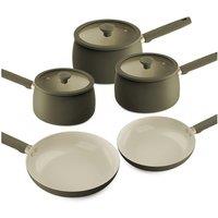 Prestige Ceramic Edition - 2 Pc Non-Stick Frying Pan Set: 20Cm , 28Cm: Urban Olive 3 Pc Non-Stick Saucepan Set: 16Cm , 18Cm , 20Cm