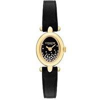 Coach Ladies Sammy Black Leather Strap Watch