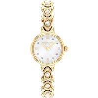 Coach Ladies Iris Gold Plated With Pearl Bracelet Watch