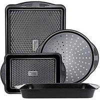 Prestige Aerolift 4Pce Set (Med Roast & Bake Tray, Lg Roast & Bake Tray, Large Oven Tray, Pizza Crisper)