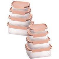 Lock And Lock Classic Plus Rect 8Pce Nesting Set, 2 X 4Pce - Pink (Hpl413S4P- 420Ml, 910Ml, 1.65Lt, 2.75Lt)