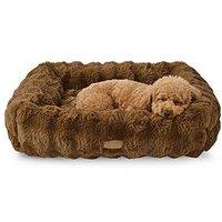 Snug Super Cosy Faux Fur Box Pet Bed - Brown - Small